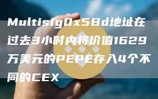 Multisig0x5Bd地址在过去3小时内将价值1629万美元的PEPE存入4个不同的CEX