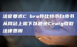 法官要求Cøbra将比特币白皮书从网站上撤下以避免Craig收取法律费用