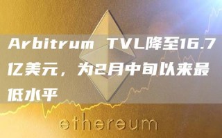 Arbitrum TVL降至16.7亿美元 为2月中旬以来最低水平